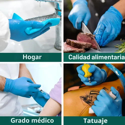 Vista 7 de Supmedic Vinyl Disposable Exam Gloves, 4Mil Powder-Free Latex-Free Food Grade Cooking Cleaning Medical Glove Blue 100&1000 Ct