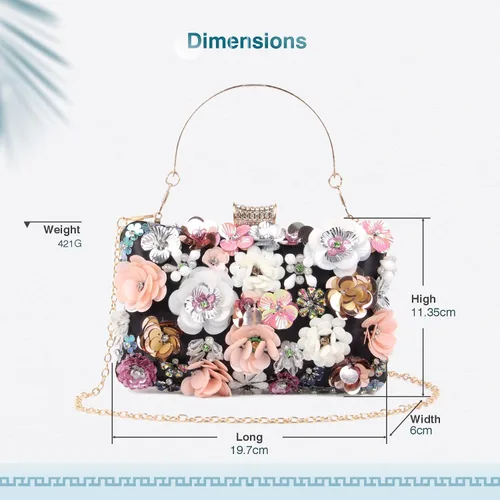 Vista 5 de Bolso de hombro con correa de cadena para mujer Negro