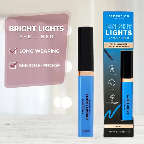 Vista 6 de Profusion Cosmetics Bright Lights UV Neon & Pastel Delineador de ojos - A prueba de manchas, delineador de ojos de larga duración con punta Bolt