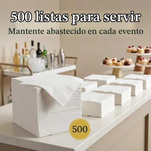 Vista 5 de Finetouch Servilletas de barra blancas, 500 unidades, papel absorbente