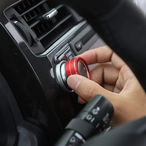 Vista 6 de 2 piezas de botón de control de sonido de volumen de audio Cubierta de botón de interruptor giratorio para Toyota 4Runner 2010-2023 (rojo)