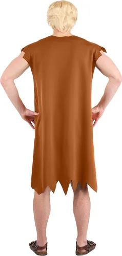 Vista 5 de Plus Size Men's Flintstones Barney Rubble Costume, Caveman Outfit for Bedrock Cosplay & Couples Costumes