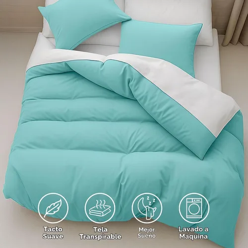 Vista 4 de Pure Bedding - Funda de edredón tamaño Individual/Individual XL - Juego de ropa de cama extra suave de 2 piezas, incluye 1 funda de edredón de 68 x