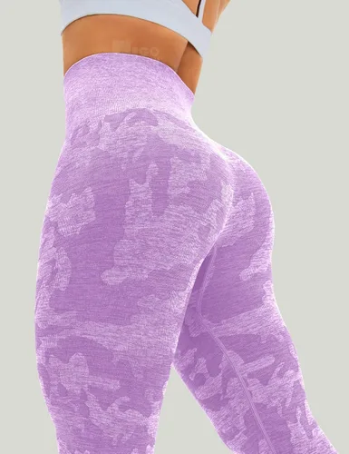 Vista 5 de HIGORUN - Leggings sin costuras para mujer moldeadores con diseño gráfico de sonrisas de cintura alta para el gimnasio yoga o hacer ejercicio