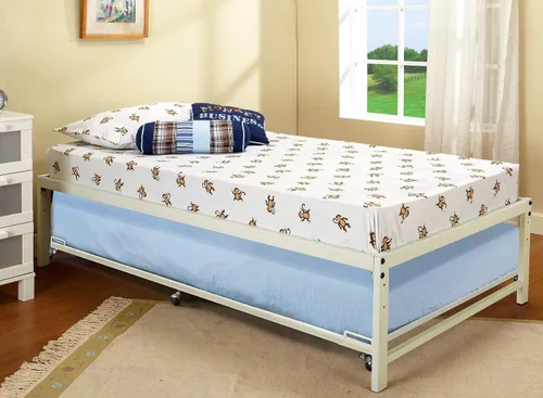 Vista 9 de Kings Brand Furniture - Cama de día de tamaño individual de metal negro (sofá cama) con nido enrollable