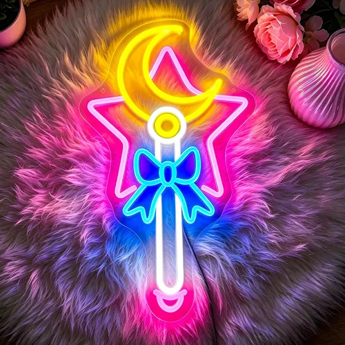 Vista 9 de Letrero de neón de maquillaje con luces LED de neón para decoración de pared, letrero iluminado para salón de belleza, fiesta de cumpleaños, club
