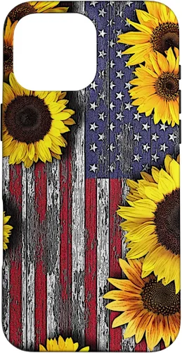 Vista 19 de American Flag with Sunflowers Case for iPhone 17