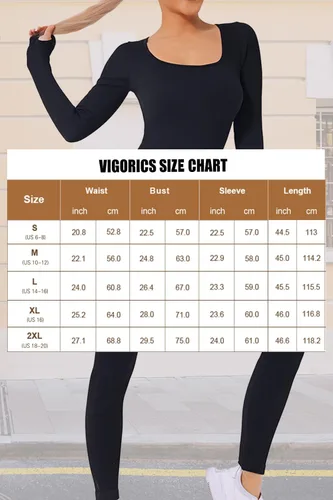 Vista 6 de Overol de yoga de manga larga para mujer, con control de abdomen, acanalado, cuello cuadrado, bodycon