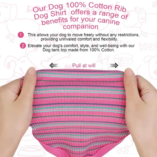 Vista 5 de Eleva la Comodidad y la Moda de tu Mascota: Chaleco de Camisa para Perros de Algodón 100% Acanalado Premium para Razas Pequeñas como Chihuahuas