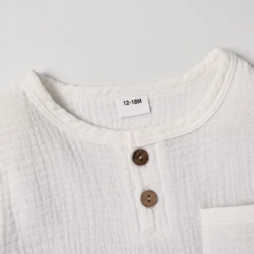 Vista 4 de Ropa para bebé niño y niño, pantalones cortos de verano, conjunto de camiseta de retazos con bolsillo, pantalones cortos de 12 meses a 4 años