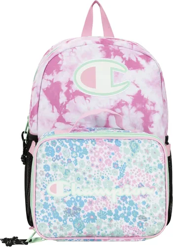 Vista 3 de Champion Combo de mochila y almuerzo para jóvenes, Caramelo rosaAzul Aruba