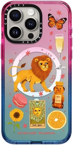 Vista 37 de CASETiFY Funda para iPhone 15 Pro Max, compatible con MagSafe Protección contra caídas de grado militar 4x de 8.2 pies Cheetah Paradise Pink