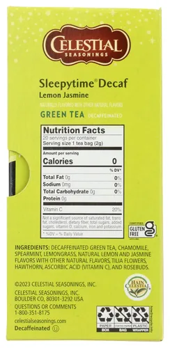 Vista 7 de Celestial Seasonings Té verde, jazmín de limón descafeinado Sleepytime, 20