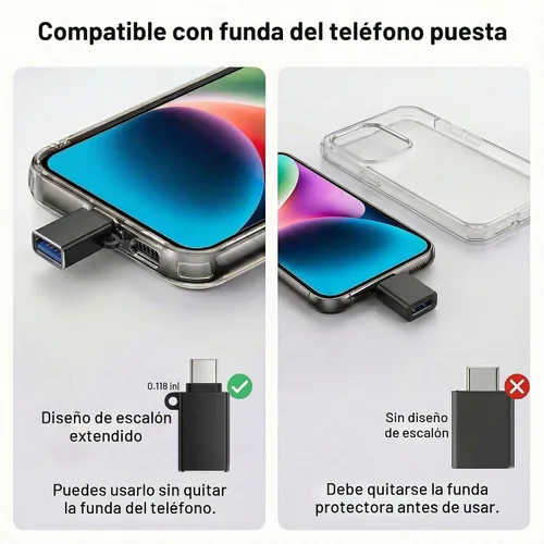 Vista 7 de USB Type C Male Female Adapter,Data Charging Cable Converter 8-Pack Negro