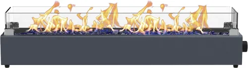 Vista 10 de Fogata de propano de mesa de 28 pulgadas, hoguera de mesa de 40,000 BTU para patio, cuenco de fuego rectangular portátil al aire libre con escudo