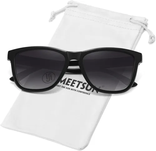Vista 13 de Meetsun - Lentes de sol polarizados, unisex, modernos, con estilo de diseñador, clásico y retro A1 Negro Brillante