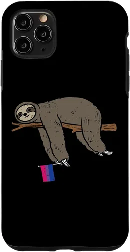 Vista 11 de Funda de regalo para iPhone 13 Pro Bisexual Pride Flag Lazy Sloth Bi LGBTQ Animal Lover