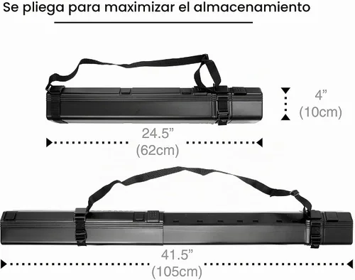 Vista 2 de VViViD Tubo telescópico de plástico negro para dibujo y cartera (25-41")