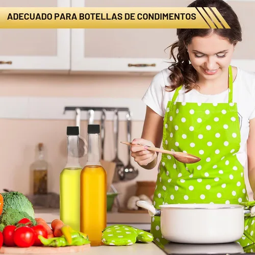 Vista 6 de Tioncy 10 piezas 15 oz botellas de cuello largo de plástico para coquito, botellas de vino de licor transparentes vacías con tapas de rosca
