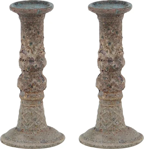 Vista 16 de Deco 79 Portavelas decorativo de metal de aluminio, soporte de vela de palmera, juego de 3 candelabros de 6 pulgadas, 8 pulgadas, 10 pulgadas