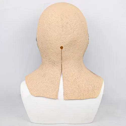 Vista 4 de Máscara de calavera aterradora de cabeza completa, máscara de esqueleto espeluznante realista de zombi, máscara facial de zombi para Halloween