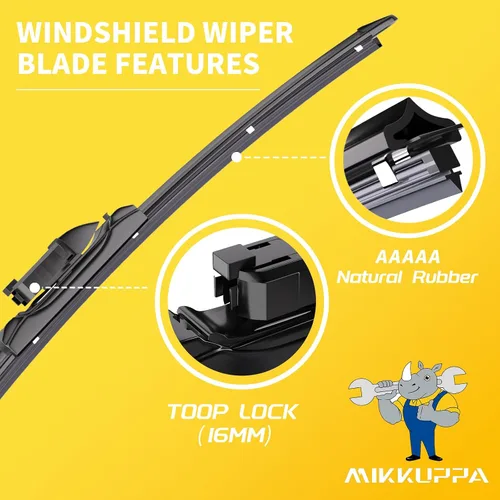 Vista 3 de MIKKUPPA 24"+19" Juego de limpiaparabrisas - Reemplazo para 2011-2023 VW Jetta, 2012-2018 VW Passat, 2013-2017 VW CC - Limpiaparabrisas frontales