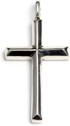 Vista 2 de COSUMOSU Collar con dije de cruz de plata de ley 925 para hombres y mujeres
