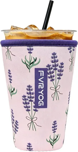 Vista 194 de Reusable Insulated Neoprene Iced Coffee Sleeves for Iced Coffee Cups, Coffee Coolies sleeves for Iced & Hot Drinks