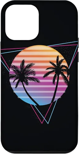 Vista 16 de Palm Sunset 80s Vibe Retrowave Synthwave Aesthetics - Carcasa para iPhone 16