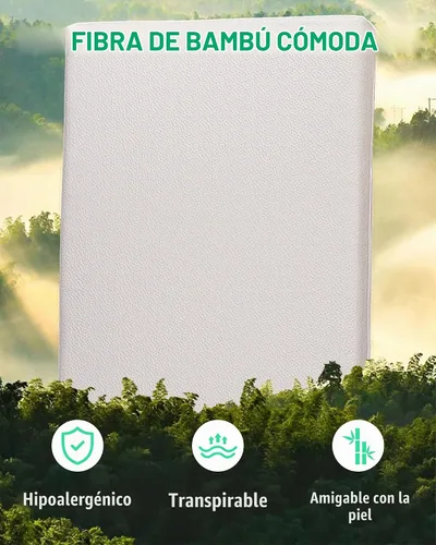 Vista 2 de Mecc ecoh Mini colchón para cuna – Funda transpirable de bambú impermeable, colchón de espuma viscoelástica refrescante, soporte fuerte de doble