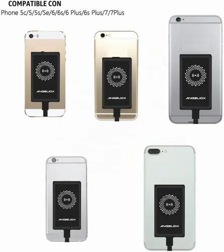 Vista 5 de ANGELIOX Receptor de carga inalámbrico compatible con iPhone 7/7 Plus / 6/6 Plus / 6s / 5Se / 5s / 5c / 5 (receptor de carga inalámbrico incluido)
