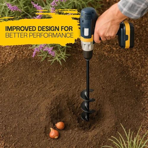 Vista 3 de Sproot Broca de Barrena de Jardín para Plantar, Paquete de 2 Unidades de 1.6 x 16 y 3.5 x 16 Pulgadas - Barrena para Sombrillas y Vallas, Excavadora