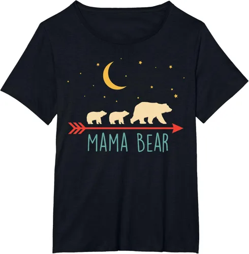 Vista 29 de Camiseta de mamá oso con 2 cachorros de dos veces Blessed Mama Bear, Negro, S