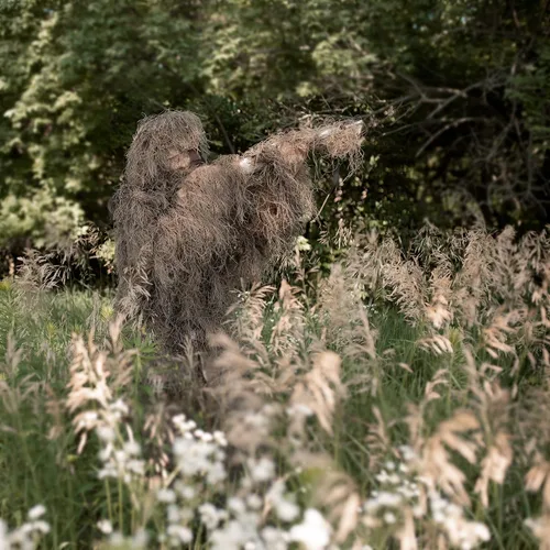 Vista 7 de VIVO Trajes Ghillie, tamaños para adultos y jóvenes, estilos de camuflaje de hierba seca, hojas y bosques