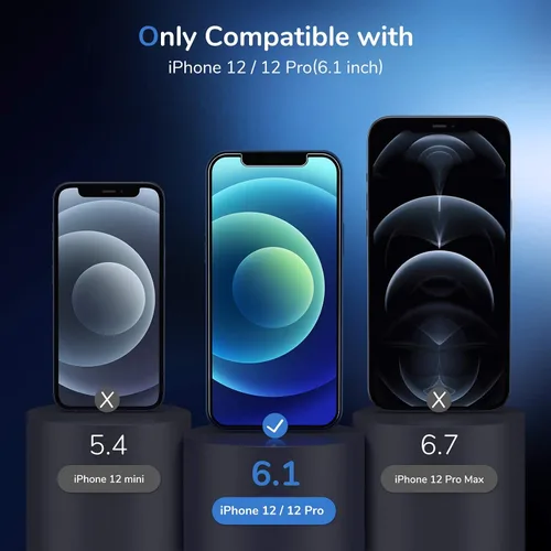 Vista 3 de [Usado] Syncwire Protector de pantalla de privacidad para iPhone 12 / iPhone 12 Pro, vidrio templado antiespía inastillable
