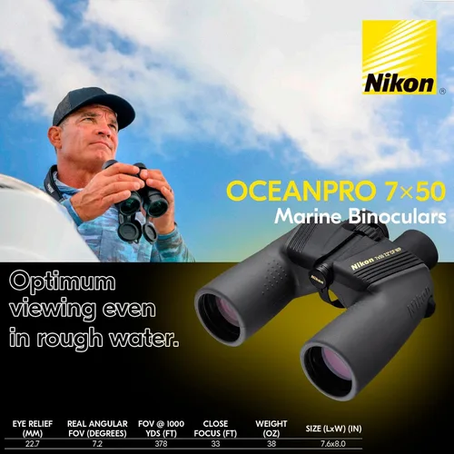 Vista 6 de Nikon 7440 OceanPro - Binoculares impermeables de 7 x 50, color negro