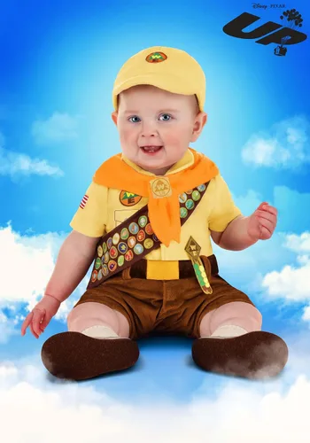 Vista 2 de Adorable Adventure Begins Disney and Pixar Russell Up Infant Costume - Let Your Little Explorer Soar with Joy!