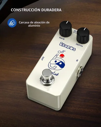 Vista 4 de Pogolab Pedal de Chorus, Pedal de Guitarra Chorus, Mini Pedal de Chorus Analógico, DC 9V, True Bypass para Guitarra Eléctrica Coro