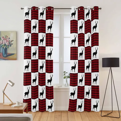 Vista 66 de Libaoge Cortinas de Navidad para cocina, dormitorio, juego de 2 paneles, diseño de muñeco de nieve de Navidad, cortinas de invierno con copos