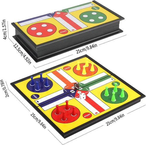 Vista 2 de Andux Juego de mesa portátil de ajedrez magnético plegable Ludo CXYXQ-03 (M) Portable Travel Board Game, for Adult and Teenager, for After-school