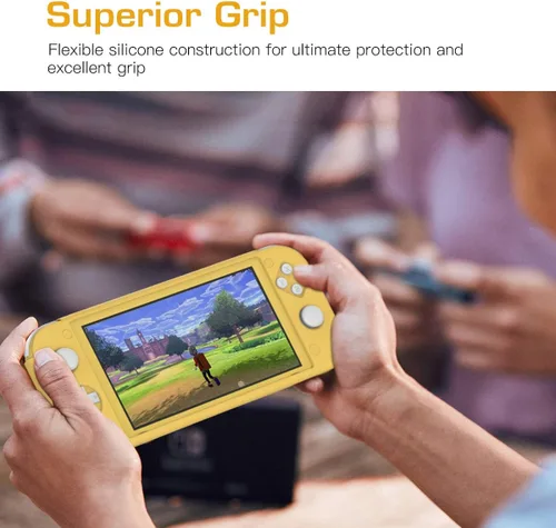Vista 4 de MoKo - Funda compatible con Nintendo Switch Lite, funda protectora de silicona, funda antiarañazos, con absorción de golpes, antideslizante