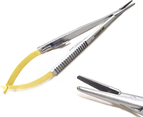 Vista 10 de MEDSPO Pinzas Profesionales Portaagujas Quirúrgico Dental Médico Ortopédico con Bloqueo Sutura Veterinaria Restaurativa Instrumentos