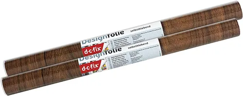 Vista 2 de d-c-fix 346-0037-2PK - Película autoadhesiva decorativa, nogal mediano, rollo de 17 x 78 pulgadas, paquete de 2