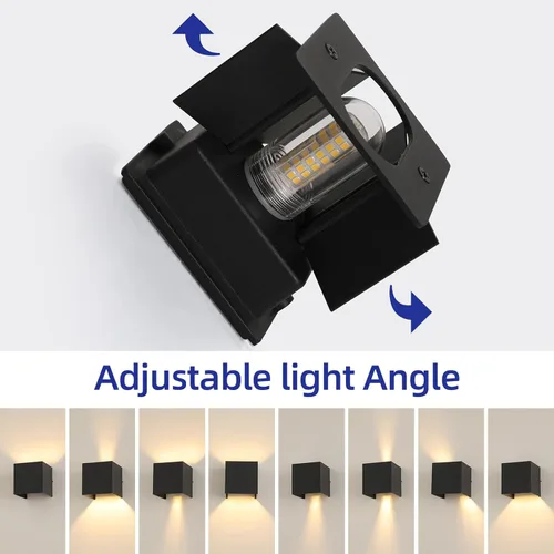Vista 5 de 2 piezas de luces de pared G9 para exterior/interior, apliques de pared con luces hacia arriba y abajo, IP65 impermeables, iluminación moderna