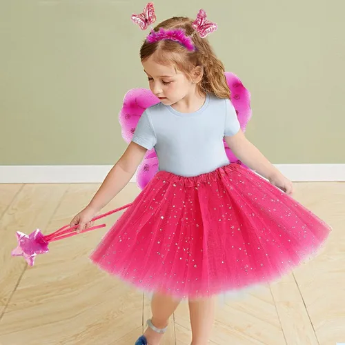 Vista 7 de Acecharming Disfraz de hada para niñas de 3 a 8 años