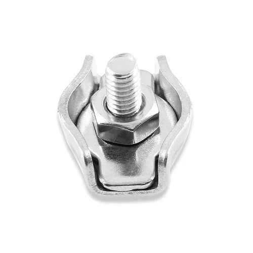 Vista 11 de Bonsicoky Clips de cuerda de alambre dúplex de acero inoxidable M2, 10 unidades Abrazadera de cable doble del perno a dos caras, para el cable