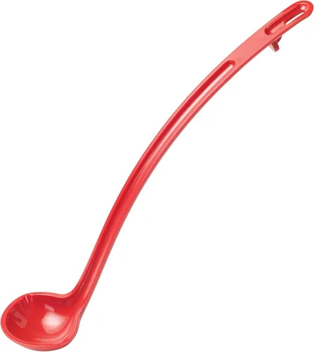 Vista 10 de Winco Cucharón de plástico de doble boquilla de una pieza, 1 onza, 13 pulgadas, cola roja