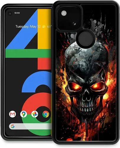 Vista 289 de Compatible con Google Pixel 4A 5G Mobile Case Creative Acrylic Panel trasero Silicona Protección Grip especialmente diseñado para Google Pixel 4A 5G