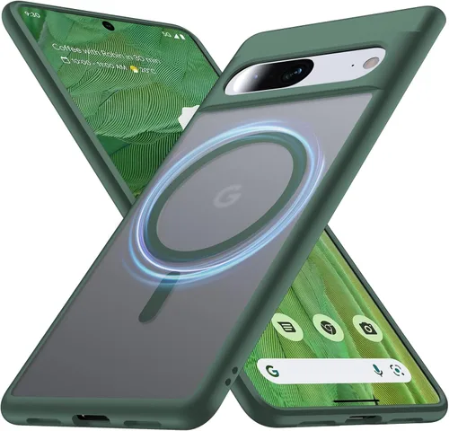 Vista 10 de para Google Pixel 7 Pro Funda con MagSafe [Patas ajustables] [Carga mientras está de pie] [Protección militar a prueba de golpes] Funda de silicona