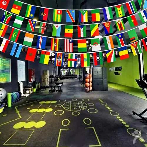 Vista 5 de Juego de cuerdas de banderas de 54 países africanos de África, 65 pies